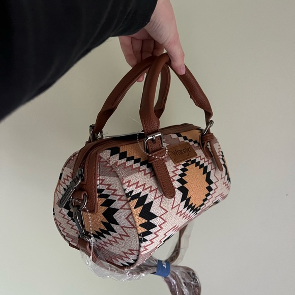 Wrangler Geometric Brown and Tan Mini Bag - Picture 3 of 4